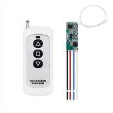 모터 방향 및 정지 제어용 송신기 포함 무선 릴레이 모듈 DC 12V 리모컨 키트 433Mhz, As Shown