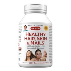 AND &REW LESSMAN 앤드류 레스만 모발 피부 및 손톱 240캡슐 - 3000mcg 높은 생체 활성 비오틴 B-복합체. 아름다운 피부 강한 손톱을 합니다. 첨가제, 120 Count (Pack of 1), 1개, 240정