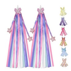 해외 Vortika 자전거 스트리머 1쌍 아동용 태슬 핸들바 다채로운 리본 여아 남아용 액세서리 무지개 미국매장정품+ 1711771, .0003.퍼플.