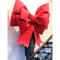 왕리본 웨딩카꾸미기 초대형 펜던트 결혼 축하 장식용 핑크 150X180cm 특대형, 1개, 뉴 스카이블루 50X70cm 소형