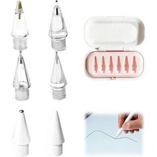 6개 부드러운 종이감촉 감쇠 팁 애플 펜슬 1세대 및 2세대 케이스 포함 펜촉 아티스트 학생 디자이너용 액세서리