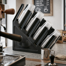 팩토리얼 카페 컵 디스펜서 업소용 테이크아웃 일회용컵 보관함, 1개, 블랙