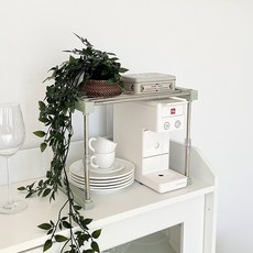 포티니 길이 높이조절 주방선반 스텐 다용도선반 1+1 2단, 올리브그린, 1개