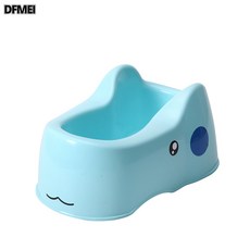 DFMEI 創意兒童坐便器洗屁股凳子沐浴凳寶寶洗護式坐便器, 藍色不帶內盆:如圖