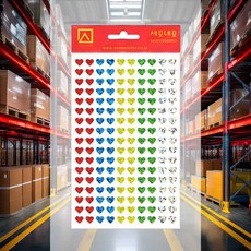 홀로그램 하트스티커 4매 6x5.7 연구실 모양견출지 학원 업무용 컬러 다꾸스티커