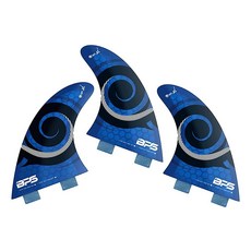 BPS '스텔스' 퍼포먼스 코어 및 네트 스러스터 세트 - FCS G7 M5 스타일의 유리 섬유 서핑 보드 핀 3개 오리발 (Koru 다크 블루), 코루 다크 블루