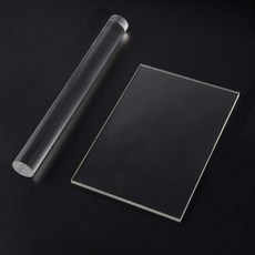 커팅매트 아크릴 시트가 있는 클레이 롤러 성형 및 조각용 라운드 붙지 않는 폴리머 공예 도구, [01] 옵션1