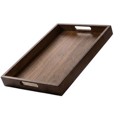 루메이크 손잡이 사각 쟁반 트레이, 1개, 우드