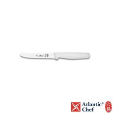 Atlantic Chef 圓頭鋸齒水果刀, 白色,圓頭鋸齒水果刀-單支【附刀鞘】