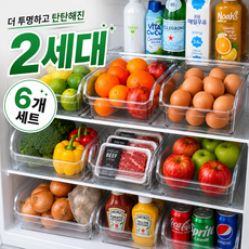디노아 냉장고 정리 다용도 정리함 수납 트레이, 6개, 투명