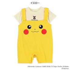 日本西松屋 皮卡丘吊帶褲套裝 - 寶寶夏季童裝 男寶可愛卡通套裝