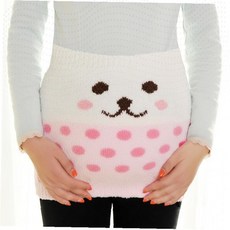 수면 복부워머 귀여운 얼굴 도트무늬 플리스 허리 온열패드 임산부 배대