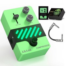 AKLOT 옥타브 일렉트릭 기타 페달: 빠른 트래킹 및 다이내믹 리스폰스 +1/-1 옥타브 및 레벨 컨트롤 미니 기타 이펙트 페달 트루 바이패스 네온 서브 시프트, Compressor