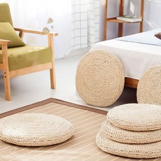 라탄방석 원형 좌식방석 쿠션 스툴 왕골 인테리어 짚 의자방석 까페 감성 업소