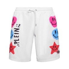 필립플레인 그래픽 프린트 스윔 쇼츠, 화이트계열