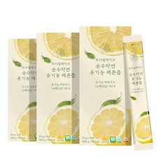 트리밀데이즈 순수자연 유기농 레몬즙 NFC 레몬수 착즙 원액 레몬 주스 레몬물 액상 스틱, 3개, 320g