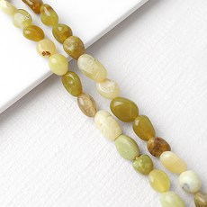 비즈아이 [5537-02]원석 못난이 천연석 6x8mm 옐로우오팔 반줄(약18cm)