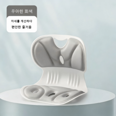 꽃잎 모양 허리 보호 쿠션 인체공학적 허리 지지 좌석 의자 사무실 장시간 앉아도 피로하지 않은 자세 교정 등받이 일체형 쿠션, 회색