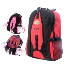 ELF ELF 엘프 아동용 인라인 가방 인라인 보호대 헬멧 수납 가방, ELF인라인가방_블랙레드, 1개