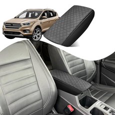 Nuoozy 포드 이스케이프 2017-2019 가죽 팔걸이 박스 쿠션 커버 중간 콘솔 패드와 호환되는 센터, Nuoozy 포드 이스케이프 2017-2019 가죽 팔