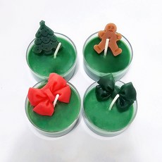 크리스마스 티라이트캔들 만들기 세트 DIY 단체 체험활동 집콕 취미, 베리데코퐁당(초록)