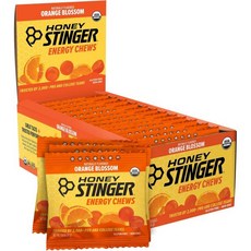 에너지 젤 Honey Stinger 허니 스팅어 과일 스무디 구미 글루텐 프리 및 카페인 운동 달리기 퍼포먼스용 스포츠 영양제 가정 체육관용 전 중간 섭취 12개입 1박스 21, 오렌지 블로섬, 1.8 Ounce (Pack of 12)