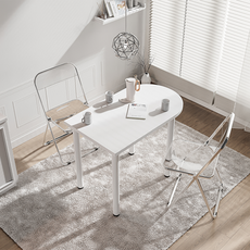 식탁테이블 반원형 2인용식탁 화이트 거실테이블 1000, 4인용