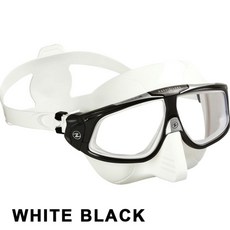 Aqua Lung SPHERA X 自由潛水面鏡，超廣角球面鏡片，低容積舒適貼合，專業級潛水裝備, WHITE BLACK