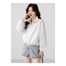 스트링 크롭 바람막이 점퍼 여름자켓 꾸안꾸 데일리룩 SS-066 byd78645Mw