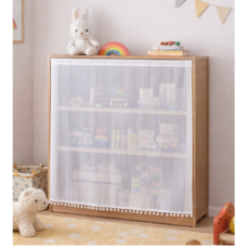 책장가리개 블라인드 찍찍이 먼지방지 무타공 벨크로 부착 선반 수납가리개