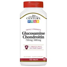 21ST CENTURY 葡萄糖胺軟骨素錠 750mg 600mg, 1個, 150 件