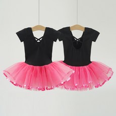 유아 발레복 여아 분리형 튜튜 반팔 발레복 국내제작 면스판