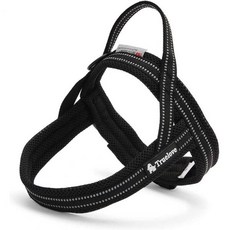 강아지 하네스 소형견 앞섬방지 반려경 코코몰 목에 친화적인 트루 러브 애완동물 용품 리드 3M 반사 소재 훈련용 나일론 소형중형대형 강아지용 통기성 조절 가능 여름용 XXXS, 검정, XXXS 사이즈 (x 1)