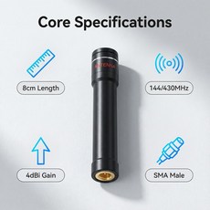 GWS 핸드헬드 라디오 8cm 듀얼 밴드 안테나 144/430MHz VHF SMA 남성 커넥터 포함 바오펑용, 01 1PCS