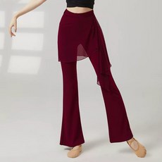 페이준 여성 클래식 부츠컷 팬츠 모던 댄스 바지 스커트 트레이닝 바지 발레 팬츠 LN797