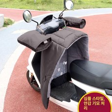 오토바이 무릎 담요 워머 바람막이 장갑 이불 도톰한, 1개, 1단계 브라운 플리스 방풍핸들커버포함 A