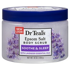 Dr Teal's 瀉鹽身體磨砂膏 舒緩與安眠 含薰衣草精油, 1個, 454g