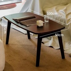미니 좌탁 원목 좌식식탁 단층 거실 이동식 목재 원목색, L. 호두색-단층-100cm(접기가능)