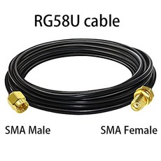 SMA 안테나 익스텐션 케이블 RG58 동축 수 암 RF 케이블 라우터 네트워크 어댑터, 01 WHITE_01 CHINA