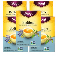 요기티 YOGI TEA BED TIME 16개입 X 5박스 감초 카모마일 발레리안뿌리 스테비아, 1.5g, 5개