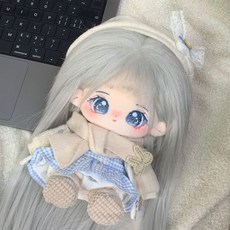 무속성 아이돌 인형 20cm 달빛 솜깅이 인형옷 풀세트, 20cm(뼈대있음), 6. 달빛인형+순수한천사(치마+머리띠), 1개