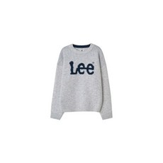 브랜드정품 리 LEE 부클 빅 트위치 로고 니트 라이트 그레이 238412
