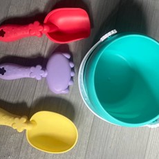 兒童沙灘桶玩具套裝, 沙灘玩具 加大加厚4件套, 4g, 1個