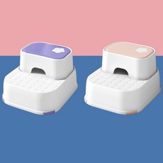 아기 유아 발디딤대 세면대 디딤판 미끄럼방지 분리형 어린이 욕실 발판, 2단, 블루