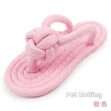 【Pet Rolling】寵物耐咬玩具 狗狗啃咬拖鞋繩結互動潔牙棉繩磨牙玩具, 1個, 粉色