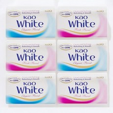 카오 화이트 비누 화장비누, 6개입, 130g