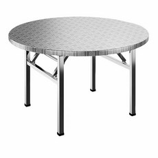 Garry 원형 다용도 접이식 식탁 스텐 테이블 야외 대형 식탁, 100cm, 은색