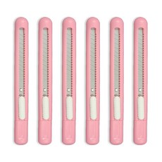 펜형 유틸리티 만능 커터칼 6개 세트, 분홍, 1세트