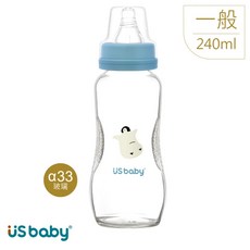 US baby 優生 PPSU TRITAN奶瓶系列：寬口徑 多種選擇, 1個, 玻璃奶瓶 一般口徑L 240ml-企鵝