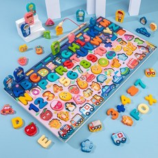 早教多功能對數板幼兒童形狀認知配對拼圖數字拼板3至6歲益智玩具, 1個, N8對數板